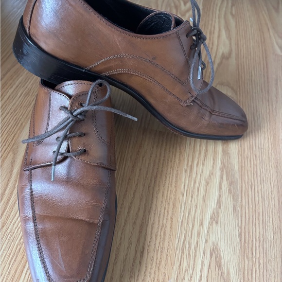 Brown Leather Boys or Mens  Dress Shoes - Picture 1 of 5